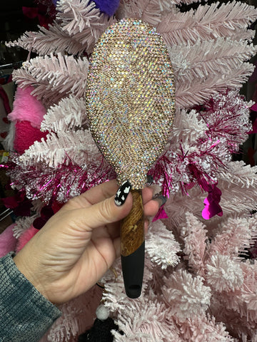 Oval Gold Rhinestone Hair Brush