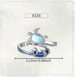 Sea Turtle Wave Open Ring