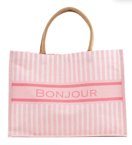 Bonjour Stripe Juco Tote