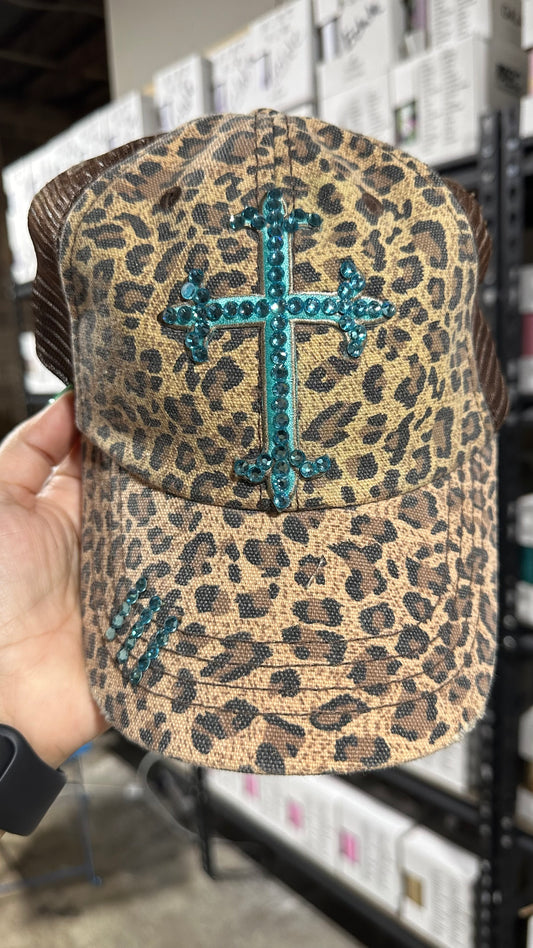 Dallas Leopard Blue Cross Hat