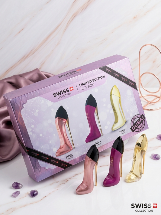PURPLE DIVA Gift Box by Swiss Collection Eau De Toilette Spray Women 100ml Made in UAE