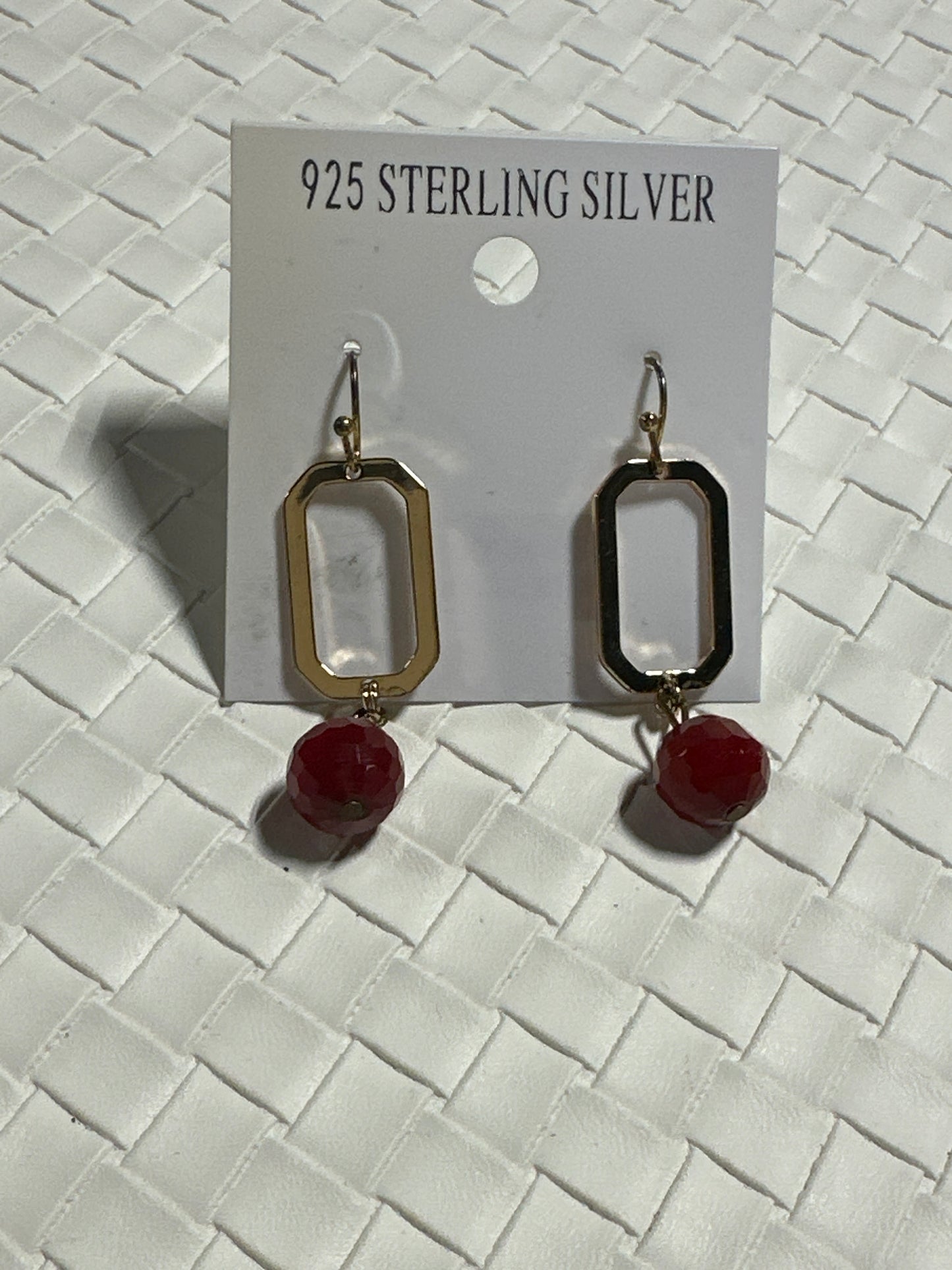Scarlet Square Gold Earrings