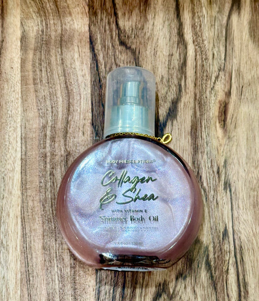 COLLAGEN AND SHEA! With Vitamin E Shimmer Body Oil Mist