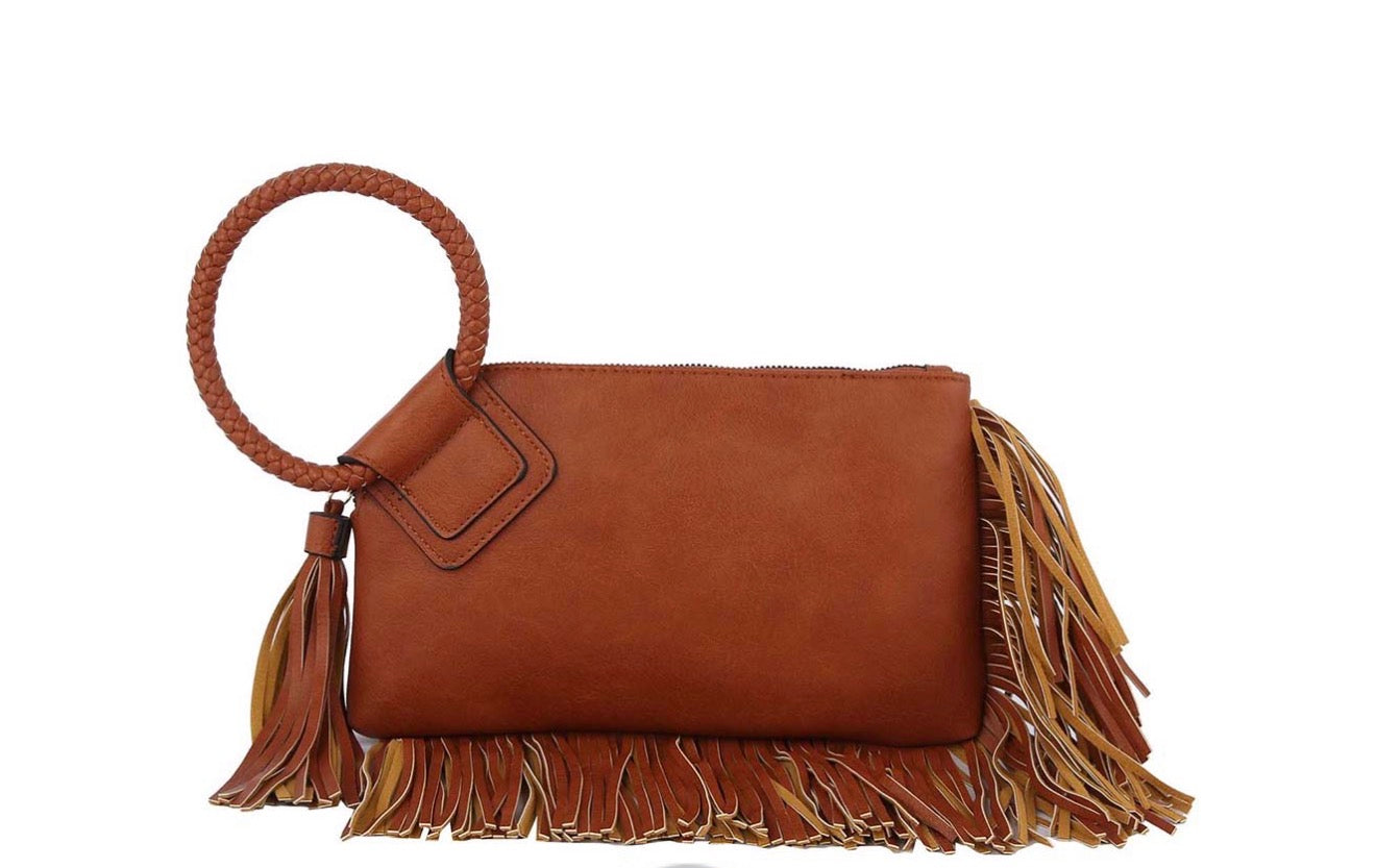Fringe Cuff Clutch Tassel Wristlet Clutch JY-0378