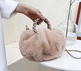 Cross Shoulder Bags for Women Prom Purse Winter Plush Handbag Wallet Plush Bag Miss One Shoulder