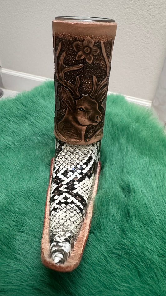 Longhorn Black and Cream multicolor shot glass boots