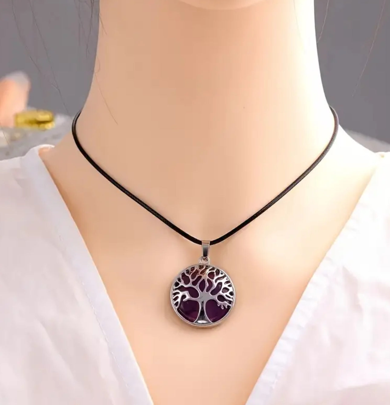 Natural Stone Tree Of Life Pendants