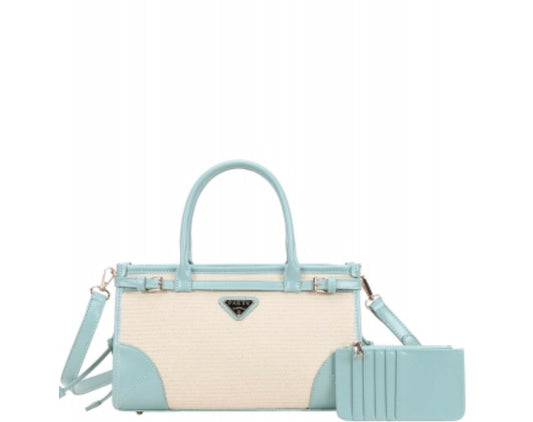 2in1 Woven Satchel Bag With Wallet CB-1187K