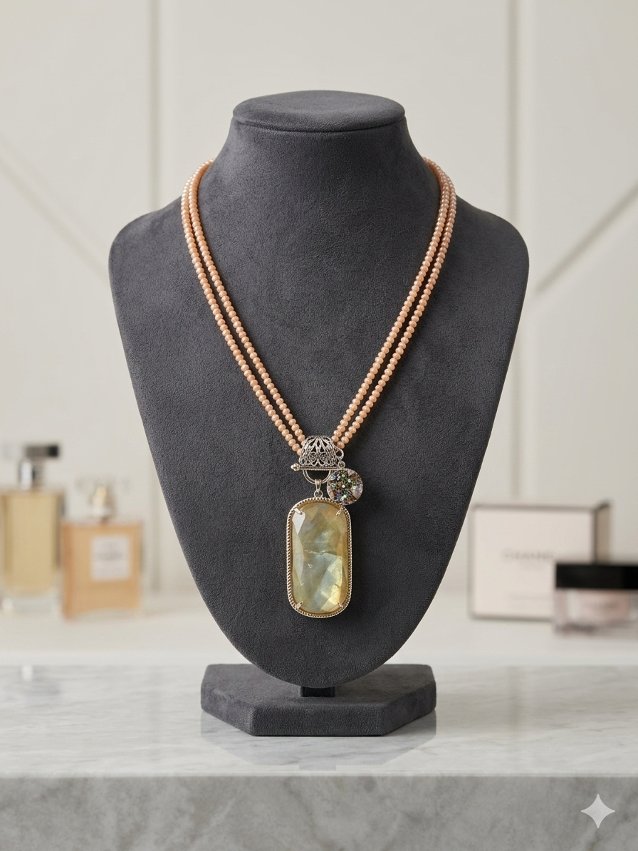 🔥 Todays Deal 🔥Peach big stone necklace