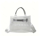 TOTE BAG pvc Transparent Tote Bag for Women, Zipper Fashion Tote Bag