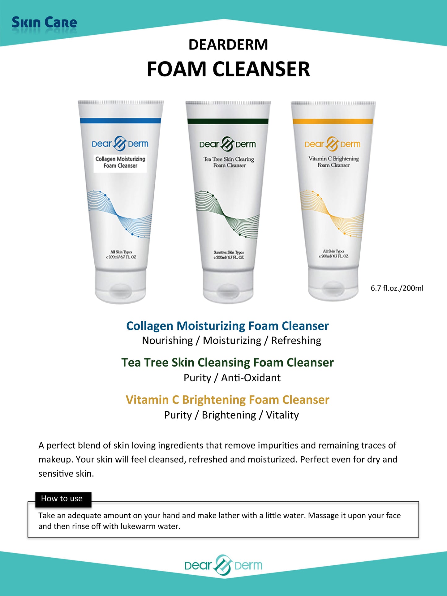 DEARDERM TEA TREE SKIN CLEARING FOAM CLEANSER