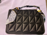 Margo’s Handbags Quilted Satchel Bag Crossbody Scarf Top Handle