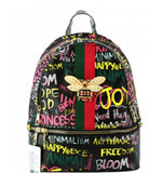 Queen Bee Graffiti Stripe Monogram Backpack -3 colors