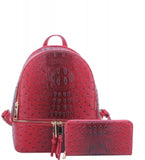 HOUSTON Ostrich Croc 2-in-1 Backpack