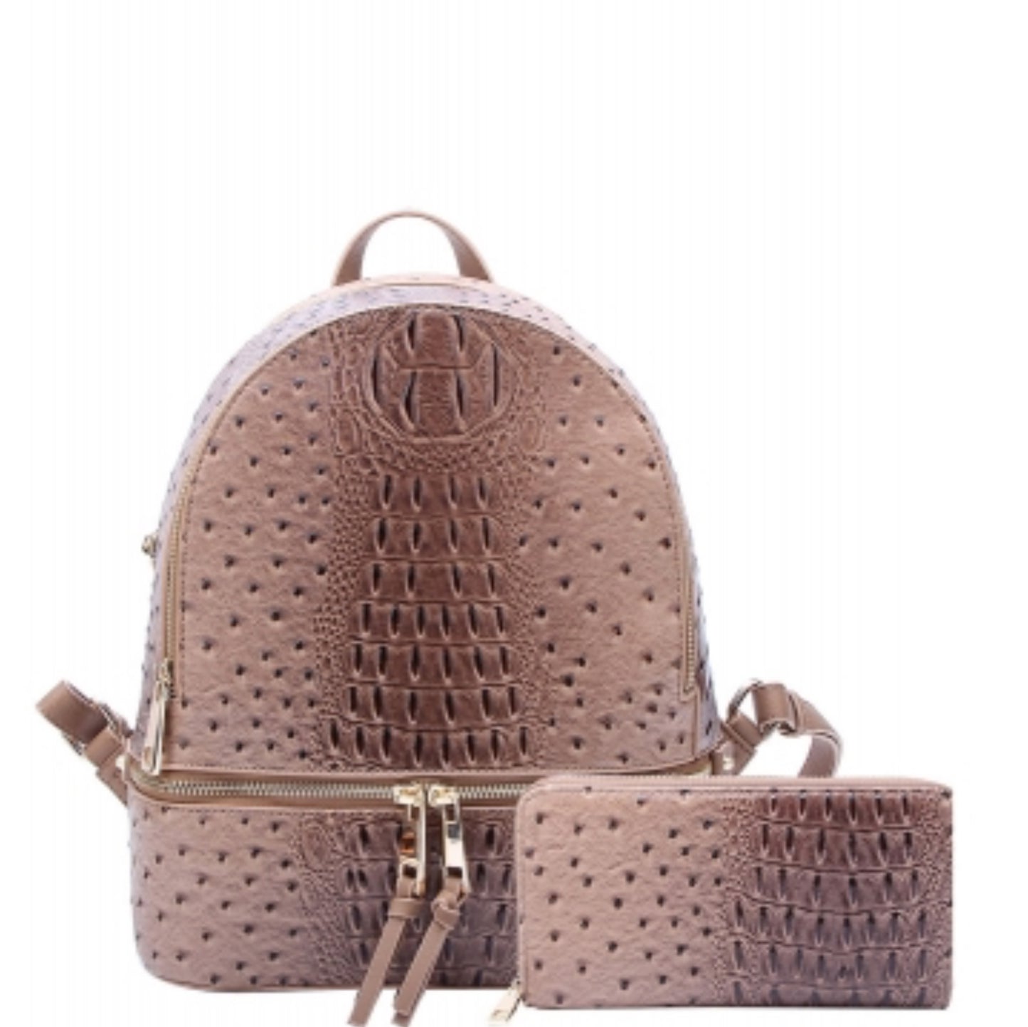 HOUSTON Ostrich Croc 2-in-1 Backpack