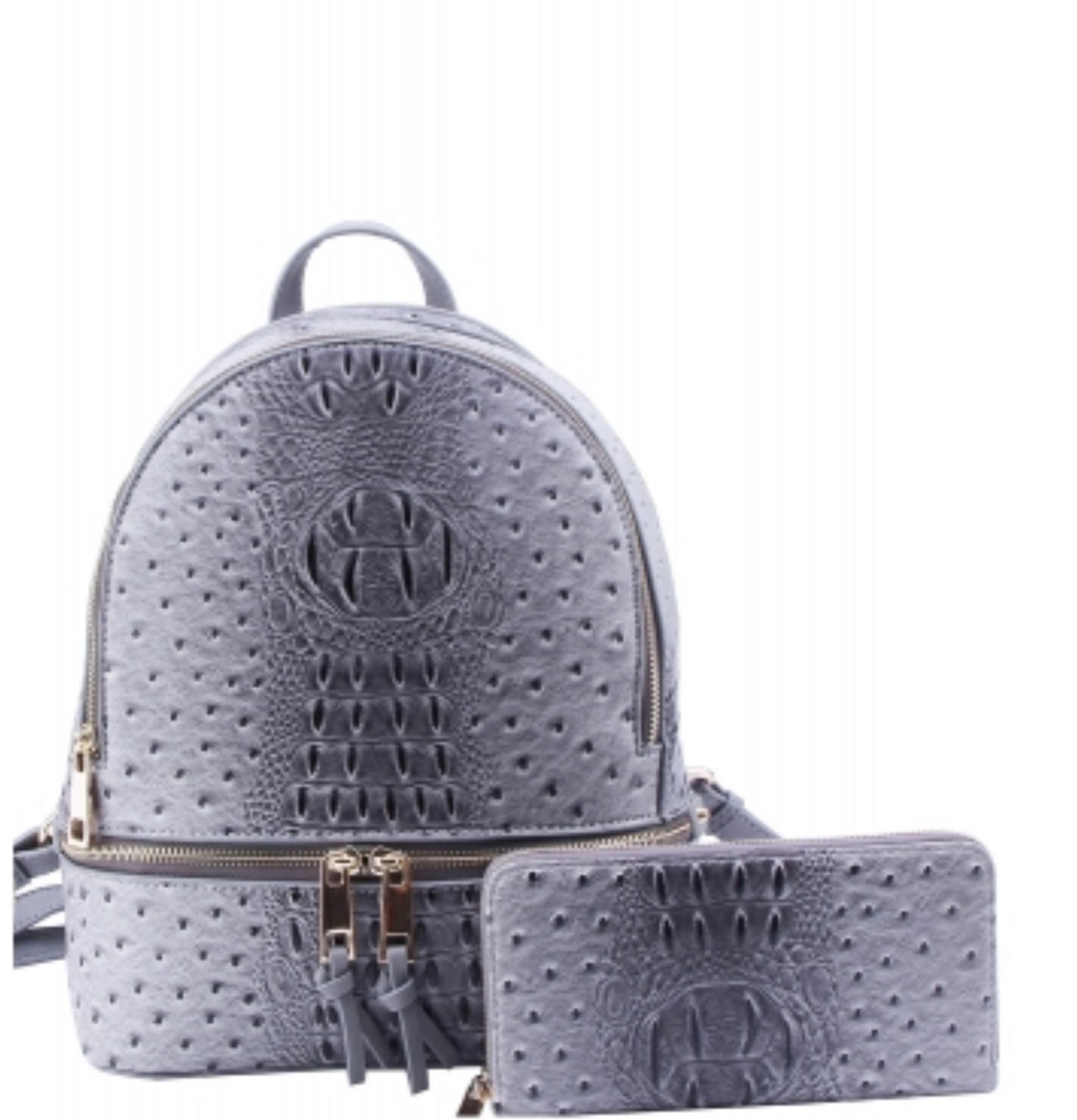 HOUSTON Ostrich Croc 2-in-1 Backpack
