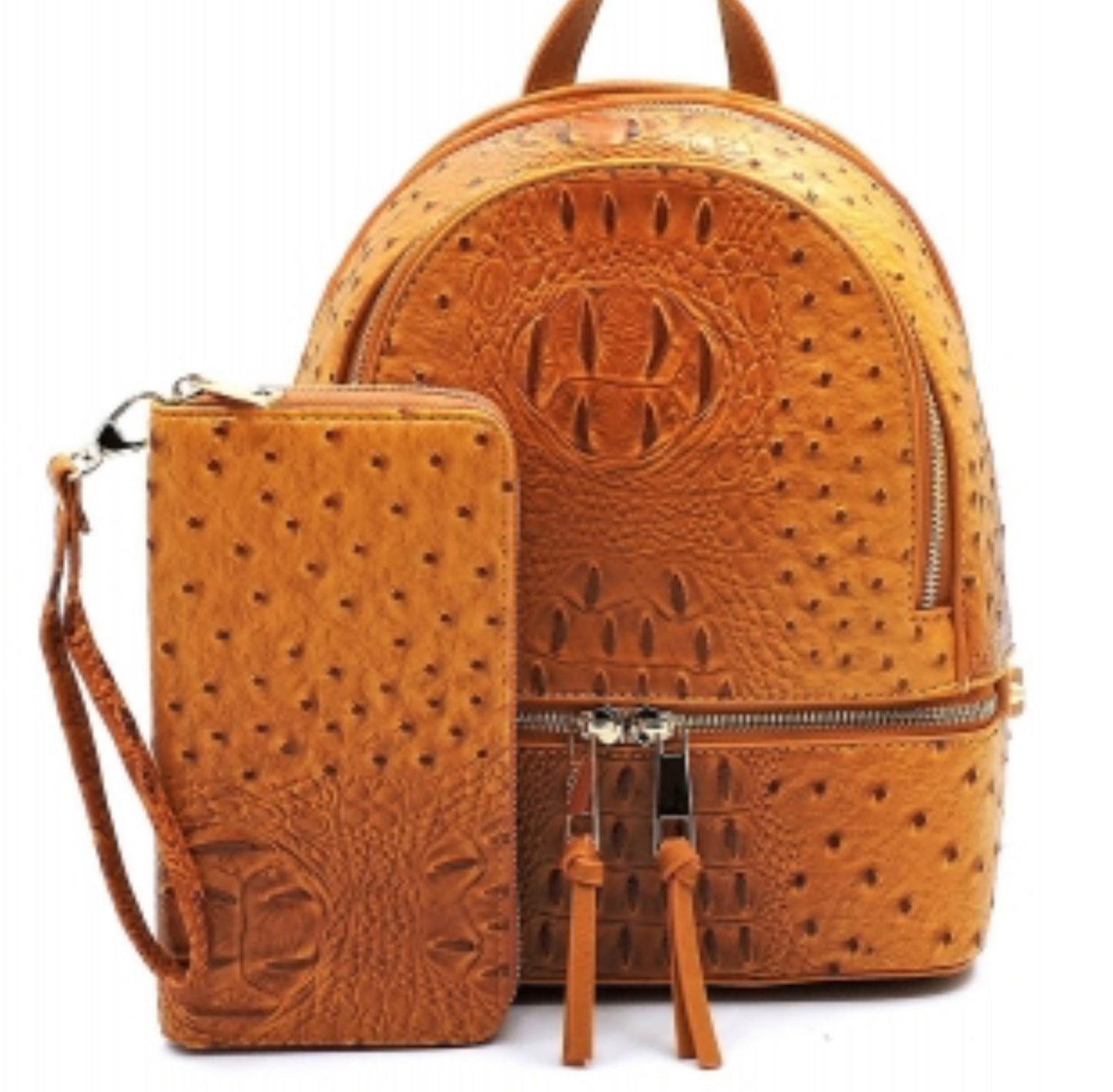 HOUSTON Ostrich Croc 2-in-1 Backpack