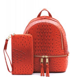 HOUSTON Ostrich Croc 2-in-1 Backpack