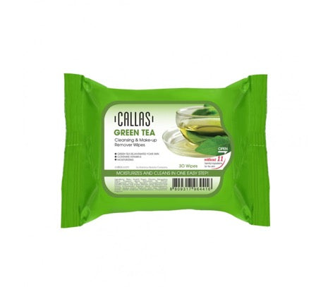 Callas Green Tea Cleansing & Make up Remover Wipes (30 count)