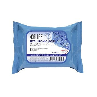 Callas Hyaluronic Acid Cleansing & Makeup Remover Wipes (30 Count)